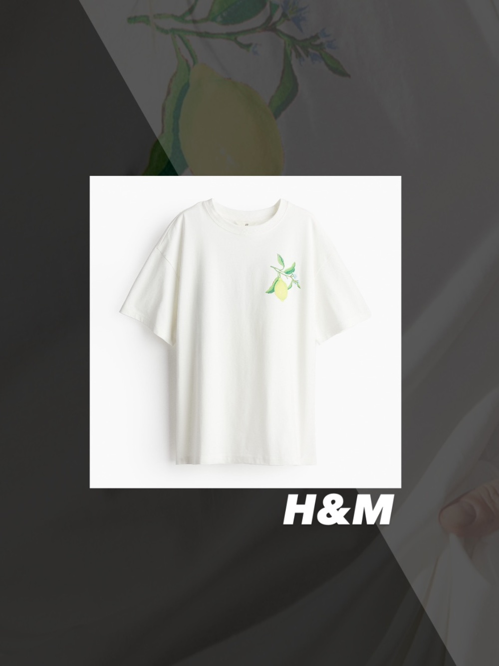H&M White and Yellow Lemon Art Print